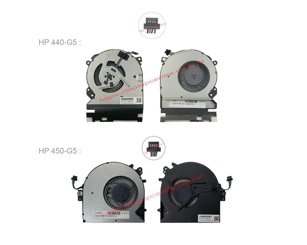  Quạt HP ProBook 450 G5 L03854-001 5V 0,5A 4 chân CPU & 455 G5 470 G5 (ORG +) 