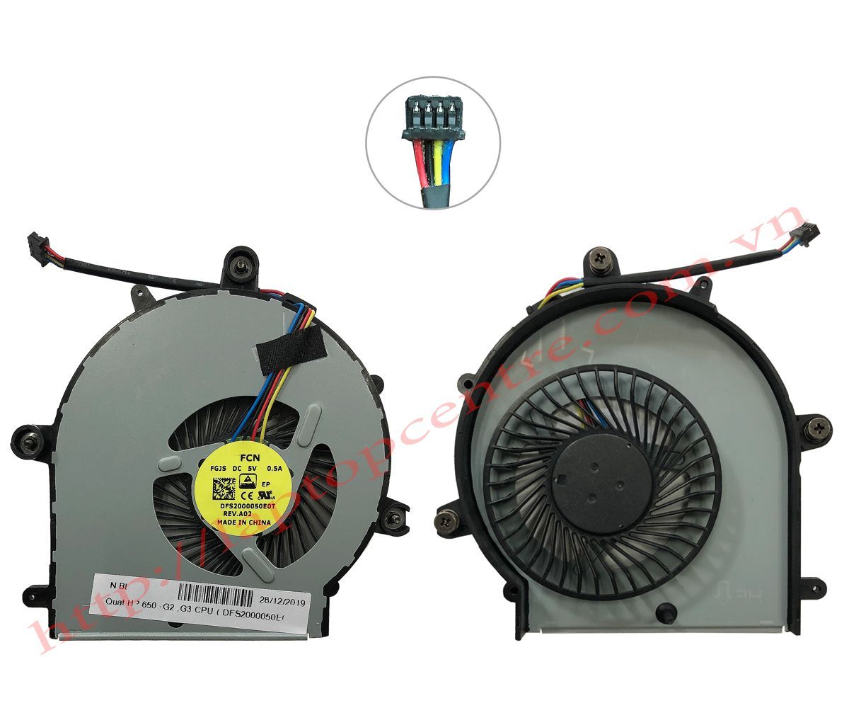  Quạt HP ProBook 650 G2 840734-001 5V 0,5A 4 chân CPU & 650 G3 655 G2 655 G3 (HCP +) 