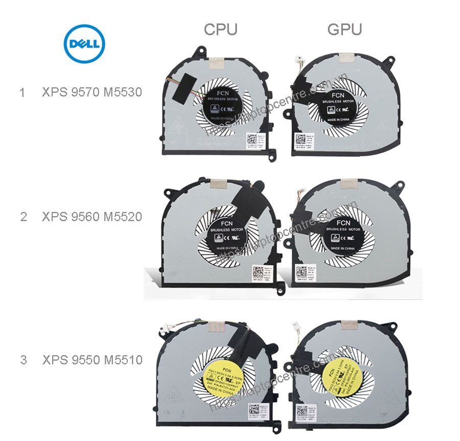  Quạt Dell XPS 15 9550 0RVTXY 5V 0,5A 4 chân CPU & Precision 5510 (ORG +) 