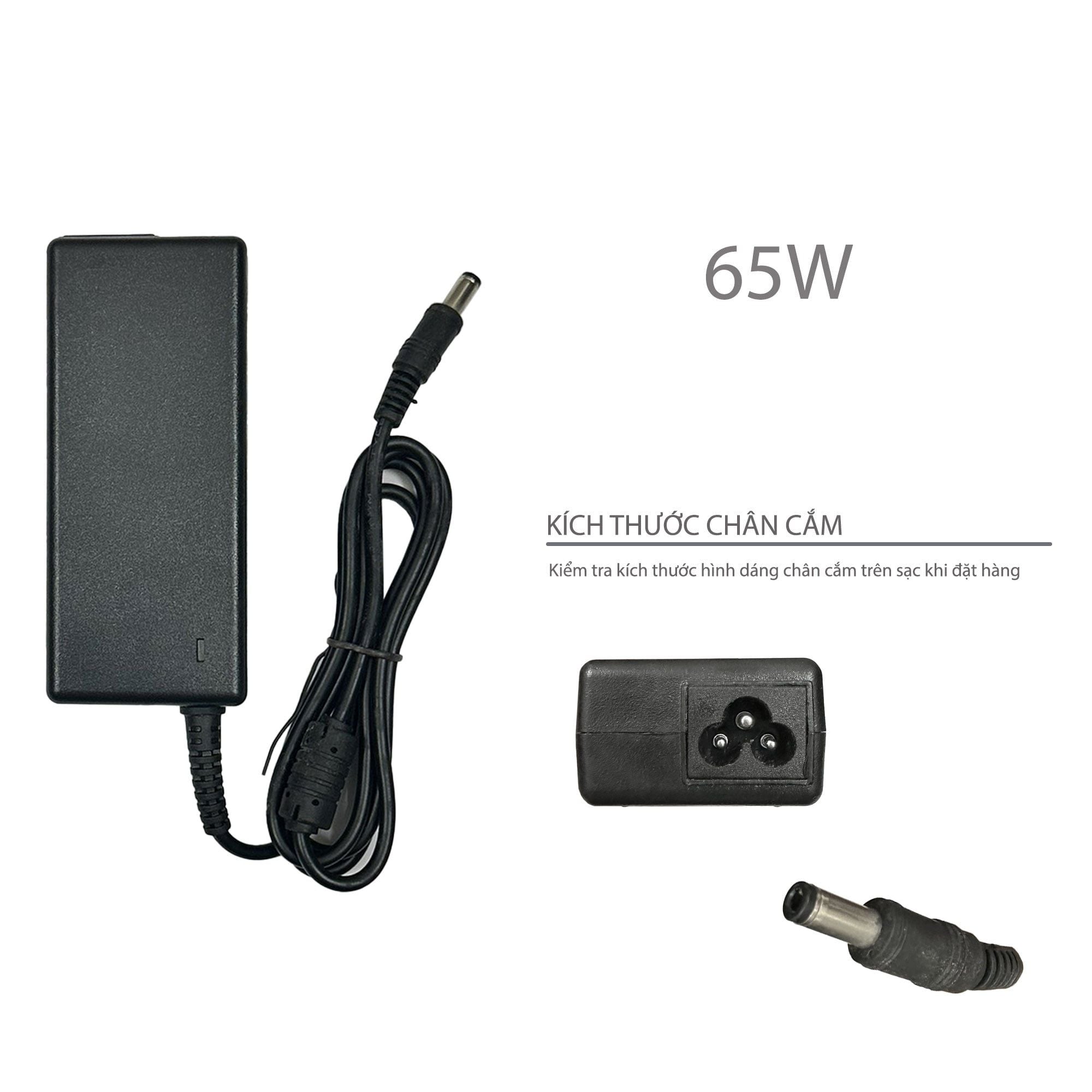  Sạc Lenovo 65W 20V 4.5A chân 5.5x2.5 hình chữ nhật & V480 Z470 Z460 Y450 (HCP +) 