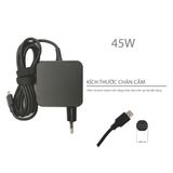  Sạc Laptop 45W 20V 2.25A chân Usb C hình vuông & Asus ZenBook 3 UX390 Q325 UX330, Dell XPS 13 9305, XPS 13 9360, XPS 13 9365 (2-in-1), XPS 13 9370 XPS 13 9380, EliteBook x360 1030 G2, EliteBook x360 1020 G2, EliteBook 830 G5 (HCP +) 