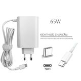  Sạc LG 65W 20V 3.25A chân USB C hình Oval Màu trắng & LG Gram 14Z90P 16Z90P 17Z90P ADT-65DSU-W (HCP +) 