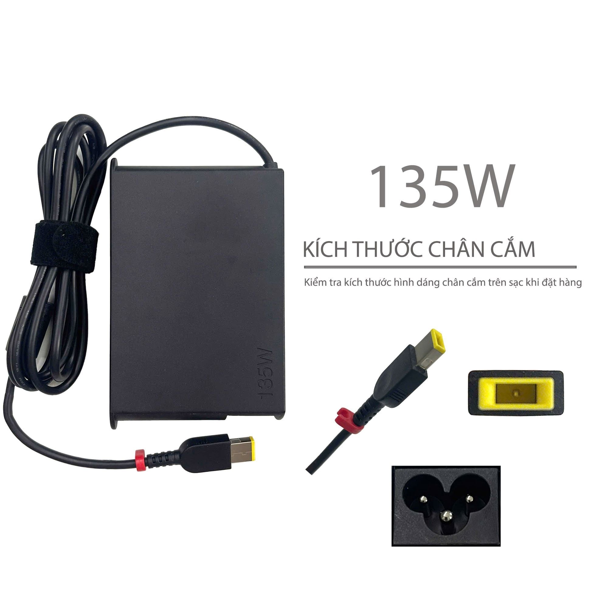  Sạc Lenovo 135W 20V 6.75A chân USB kim nhỏ hình chữ nhật mỏng & Lenovo IdeaPad L340-15IRH 00HM689 (ORG +) 