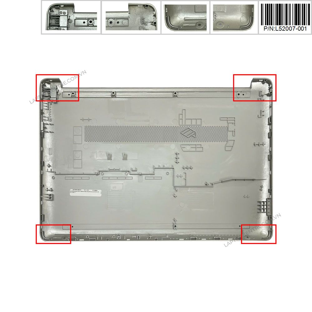  Vỏ D HP Pavilion 15S DU L52007-001 Bạc Nhựa đế cao su & 15S DY 15S DW (HCP +) 