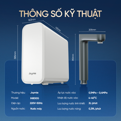  Máy lọc nước Joymie IH800G làm nóng siêu tốc lưu lượng lớn 