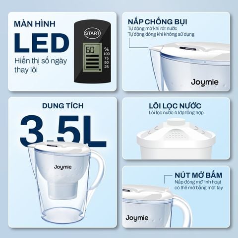  Bình lọc nước gia đình JOYMIE JFP26 dung tích lớn 3.5L 