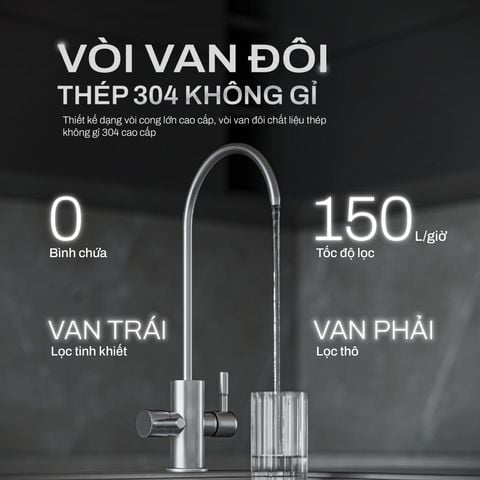  Máy lọc nước âm tủ bếp công suất lớn Joymie JM1000G 