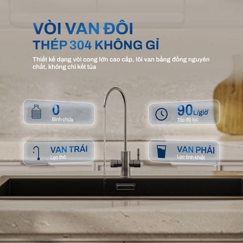  Máy lọc nước âm tủ bếp công suất lớn Joymie JM600G 