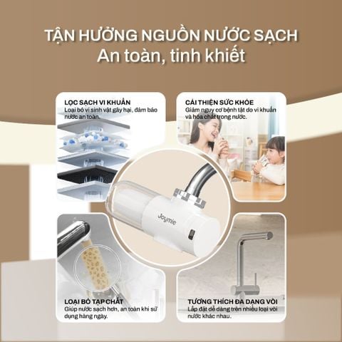  Đầu lọc nước tại vòi Joymie JFM12, Bộ lọc vòi nước phù hợp đầu vòi nước phòng bếp phòng tắm. 