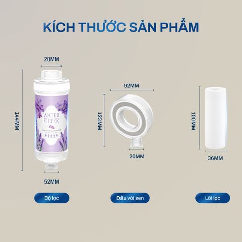  Bộ lọc gắn vòi sen Joymie JSF10 có mùi hương, bộ lọc gắn vòi đa năng 