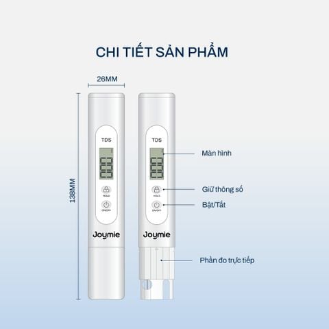  Bút thử nước sạch Joymie JWT11, Bút đo TDS, Bút đo độ sạch của nước chính xác cao, Bút thử TDS 