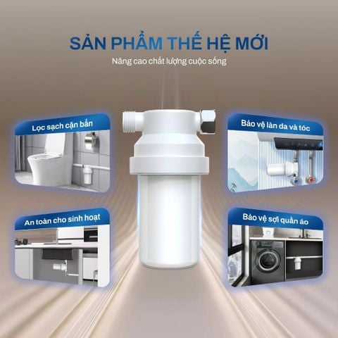  Bộ lọc đầu vòi hoa sen Joymie JSF08, Lọc nước tại vòi, gắn vòi tắm, rửa bát, có lõi thay thế 