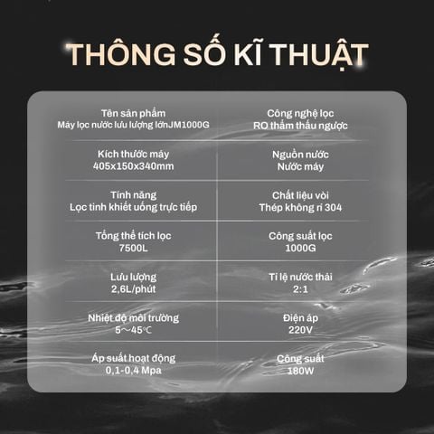  Máy lọc nước âm tủ bếp công suất lớn Joymie JM1000G, Máy lọc nước RO 