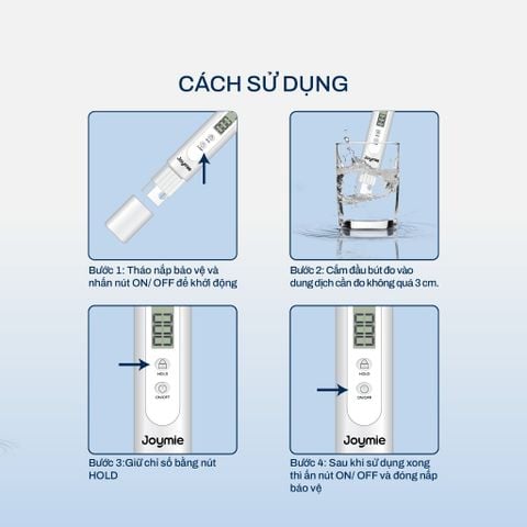  Bút thử nước sạch Joymie JWT11, Bút đo TDS, Bút đo độ sạch của nước chính xác cao, Bút thử TDS 