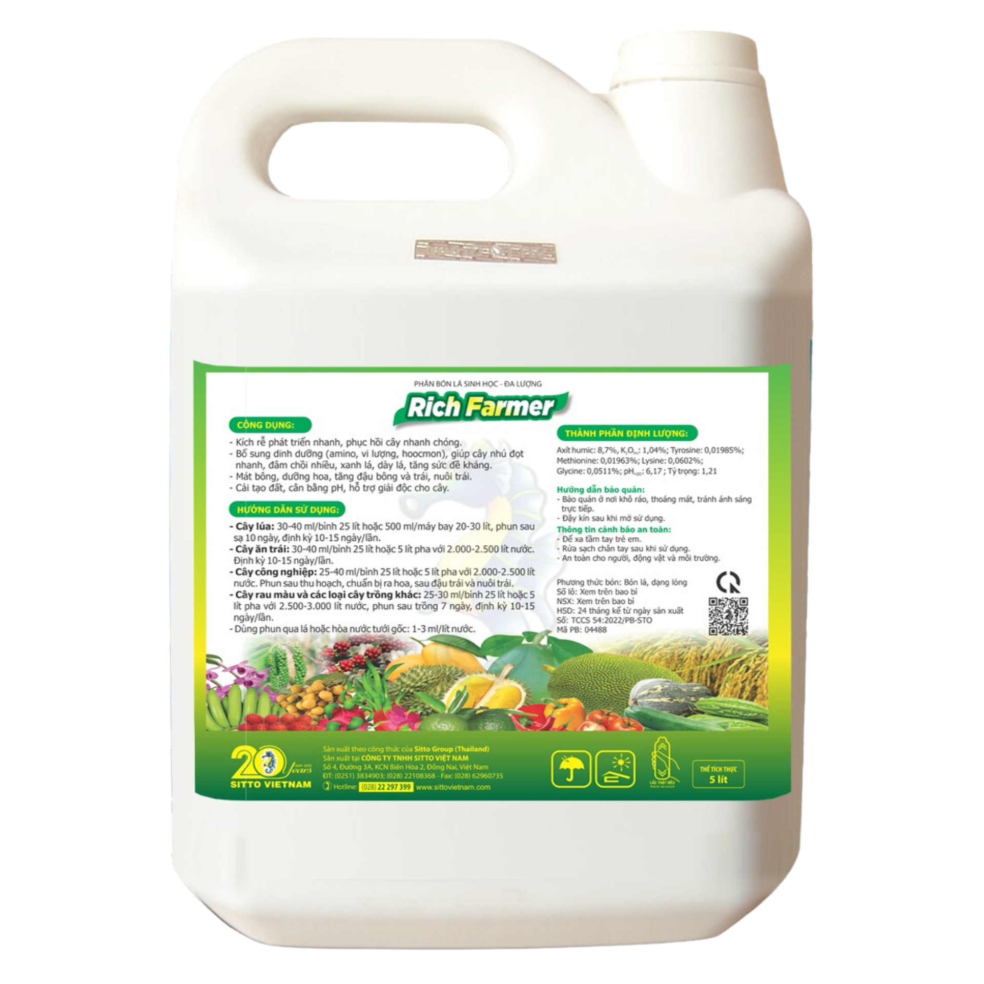  Phân bón lá RICH FARMER (Can 5L) 