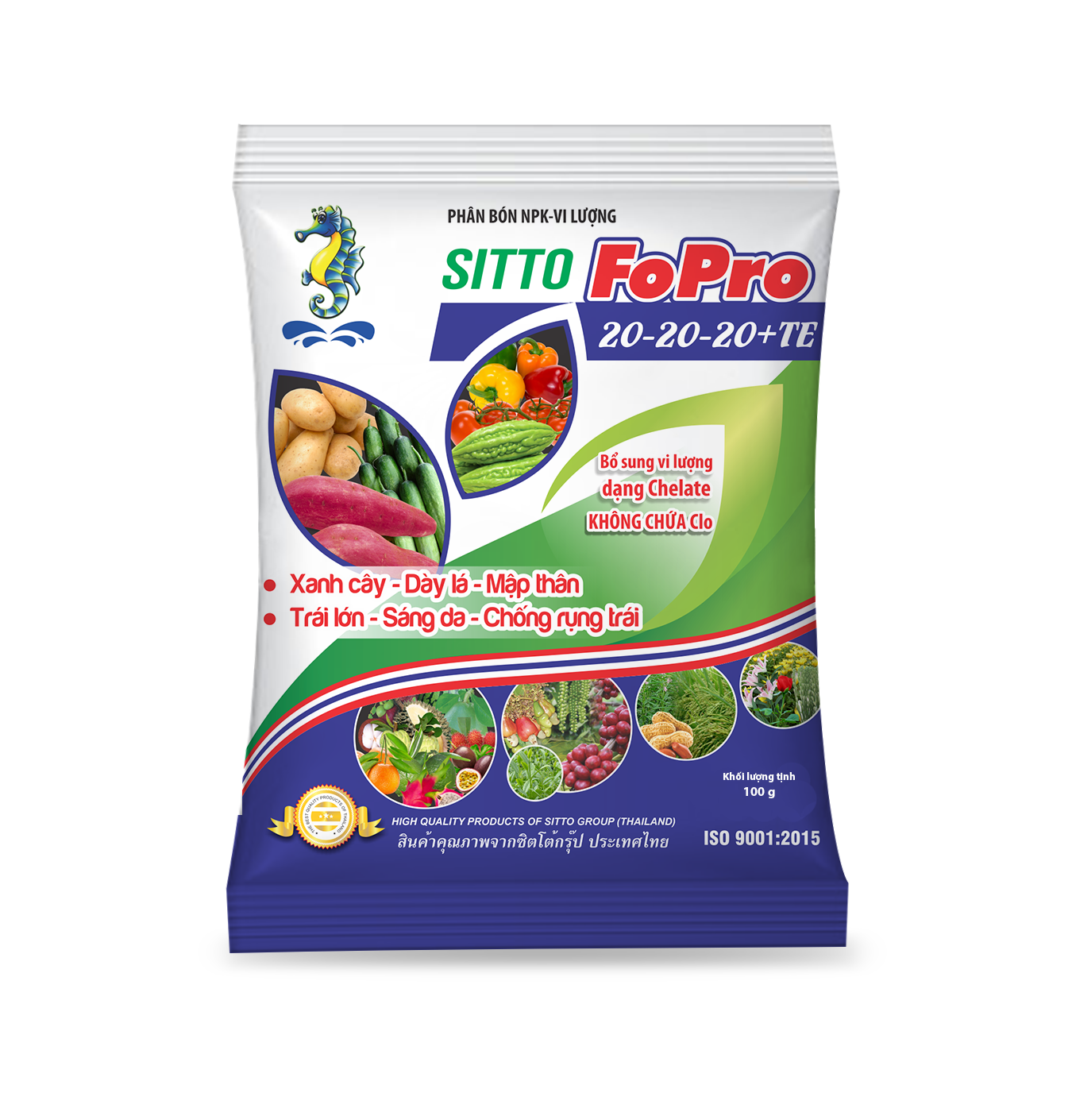  Phân bón lá Sitto FOPRO 20-20-20+TE (Gói 100g) 