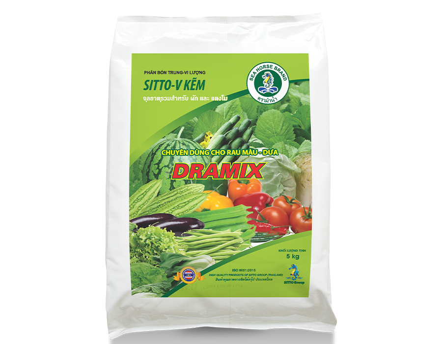  Phân bón lá SITTO-V KẼM DRAMIX RAU MÀU-DƯA (Gói 5kg) 