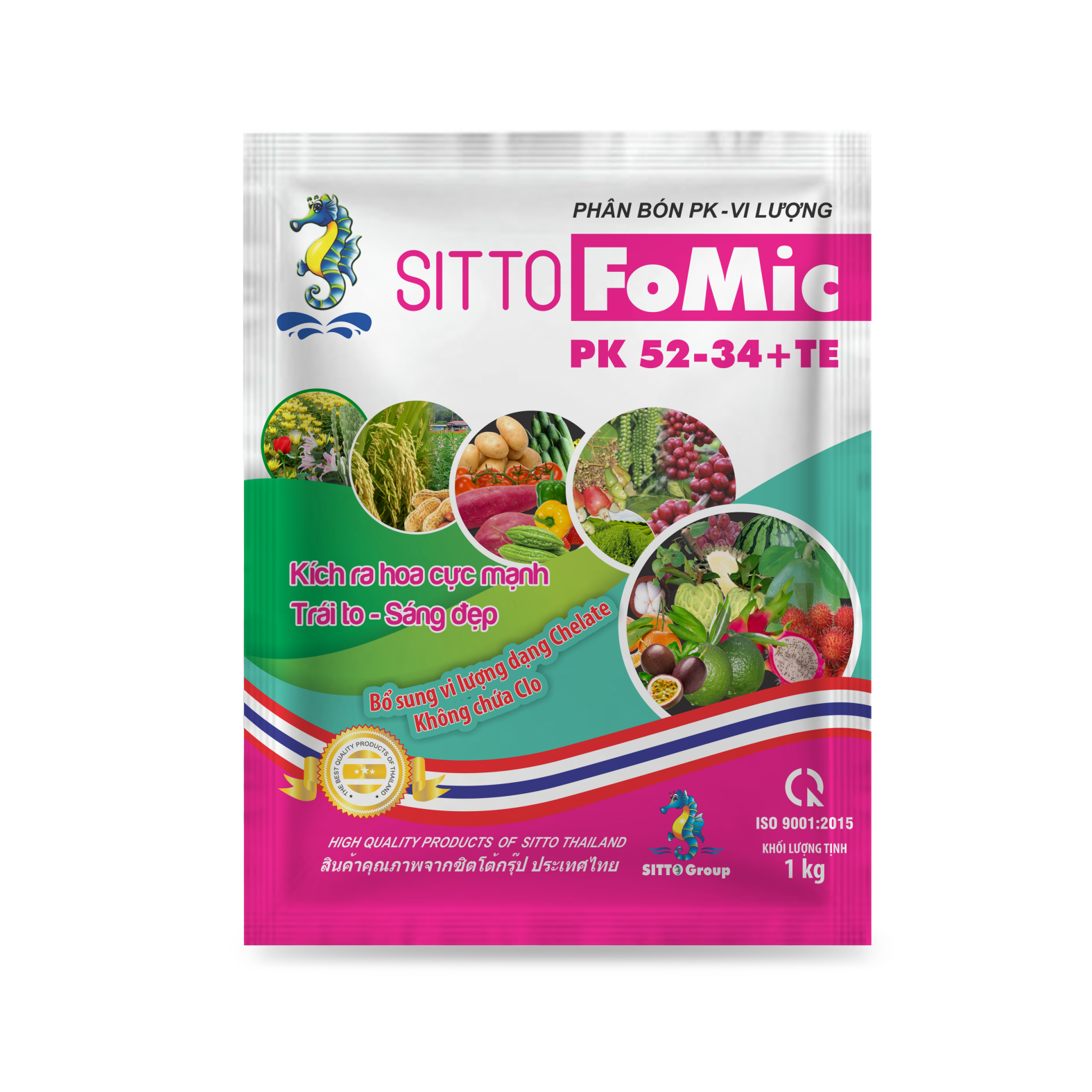  Phân bón lá Sitto FOMIC PK 52-34+TE (gói 1kg) 