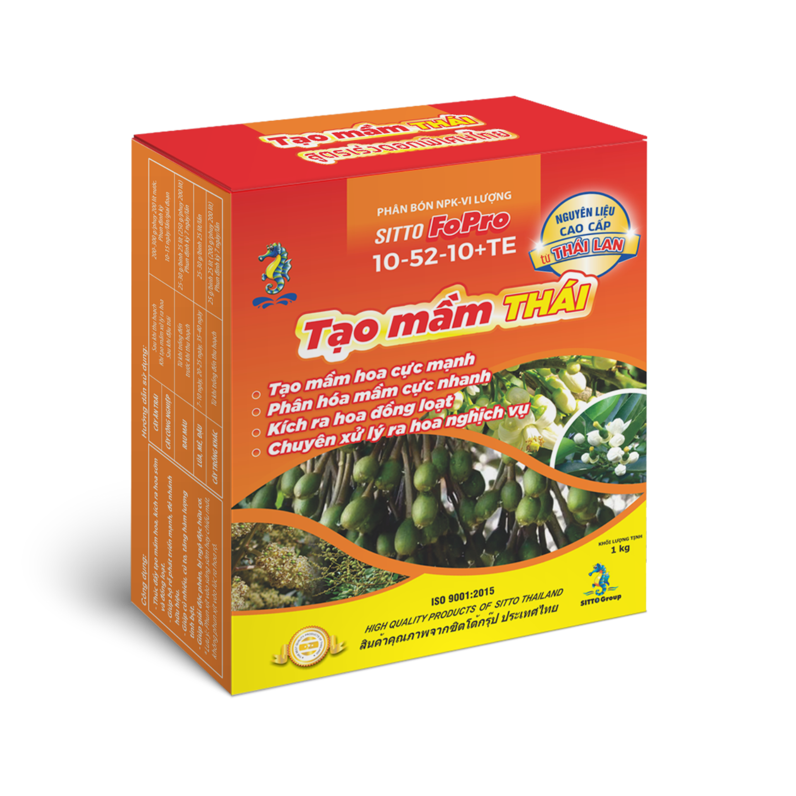  Phân bón lá Sitto FOPRO 10-52-10+TE (Hộp 1kg) 