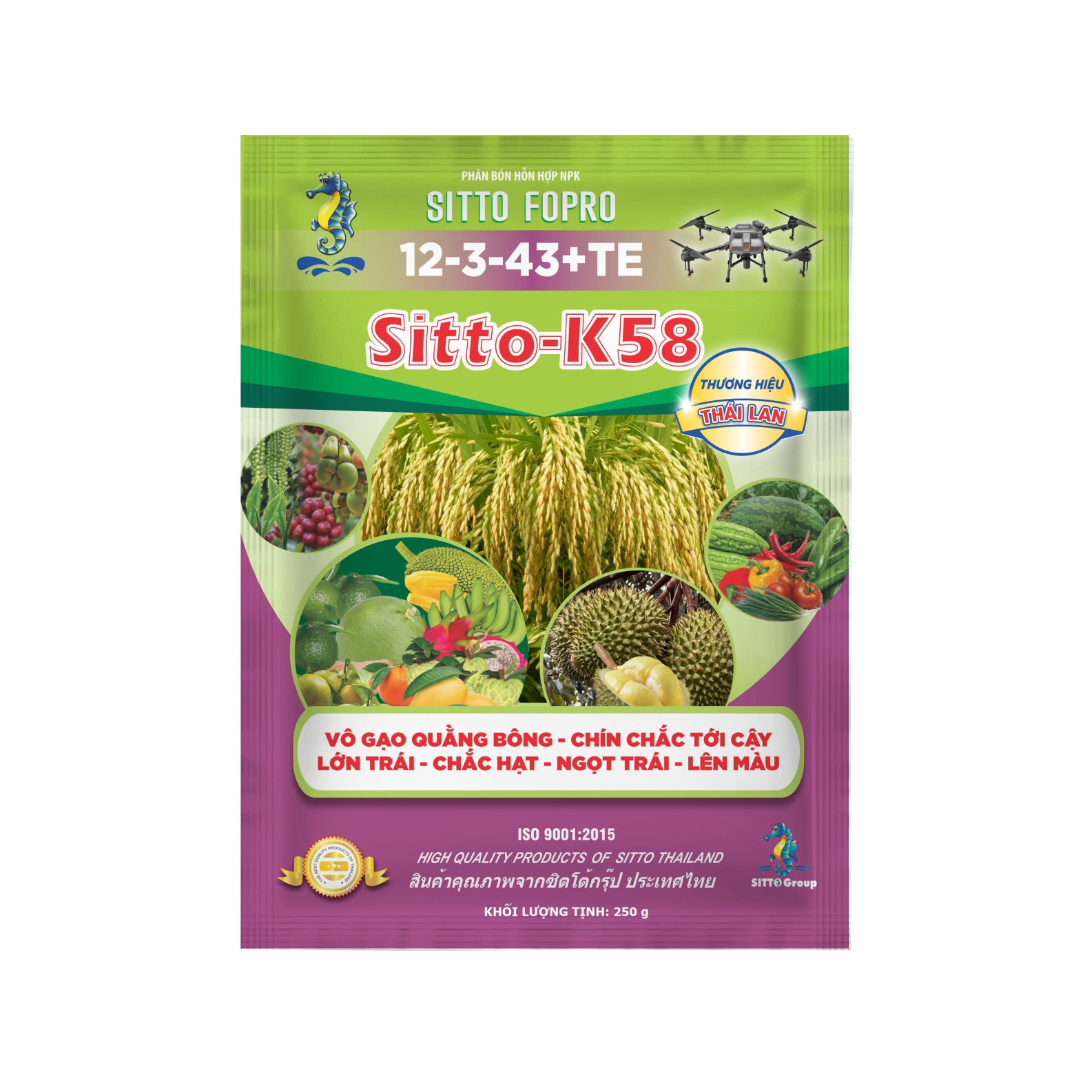  Phân bón lá Sitto FOPRO 12-3-43+TE 