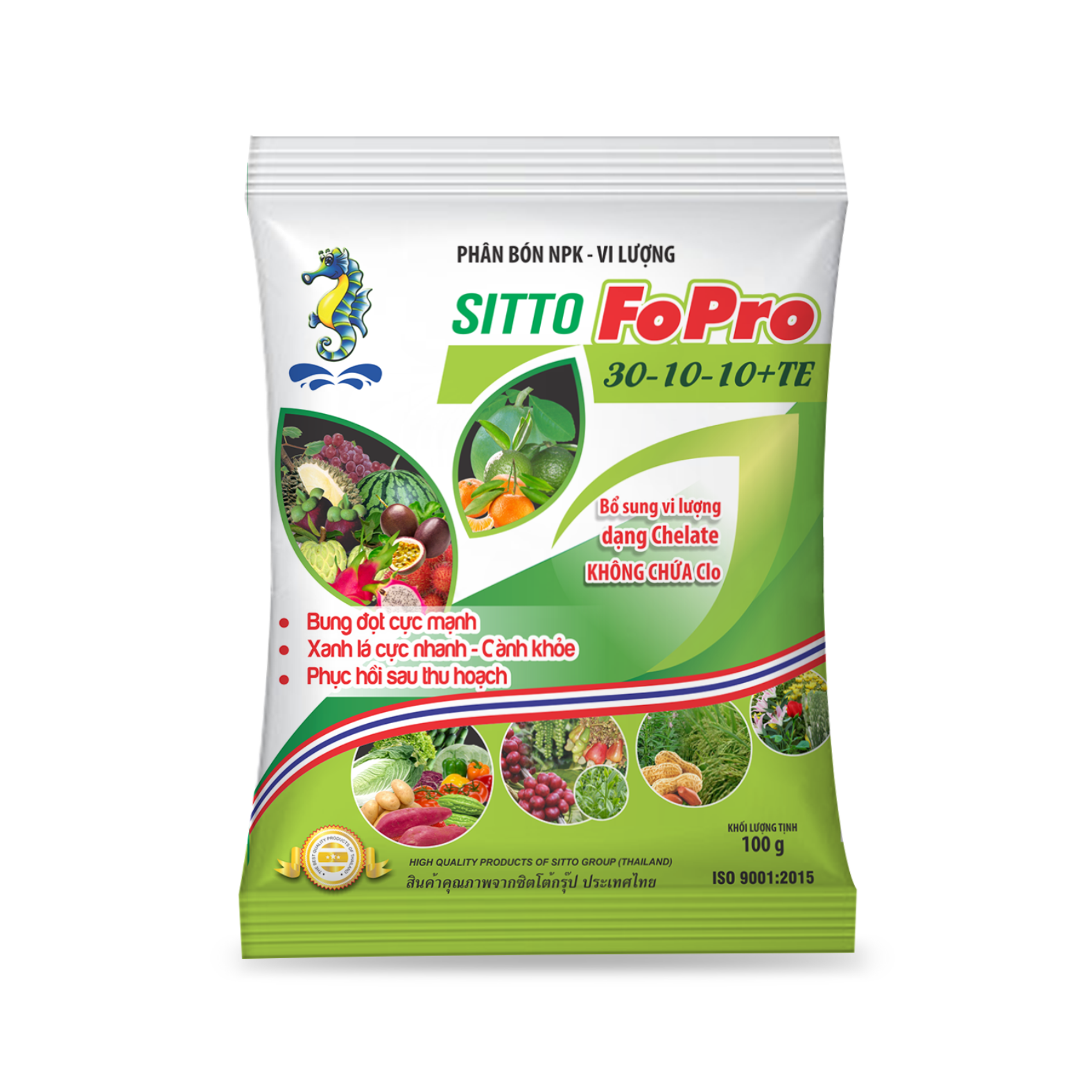  Phân bón lá Sitto FOPRO 30-10-10+TE (gói 100g) 