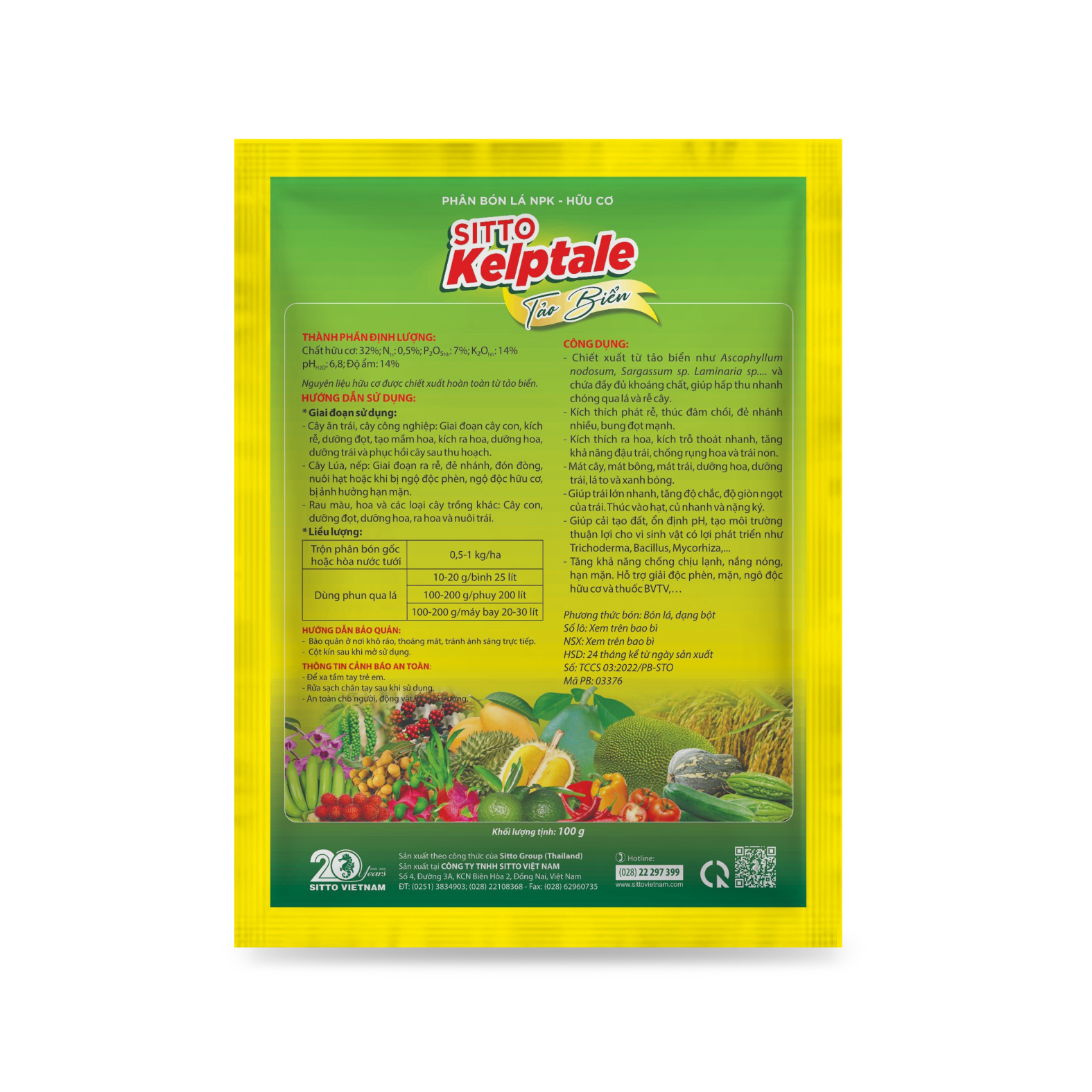  Phân bón lá SITTO KELPTALE (Gói 100g) 