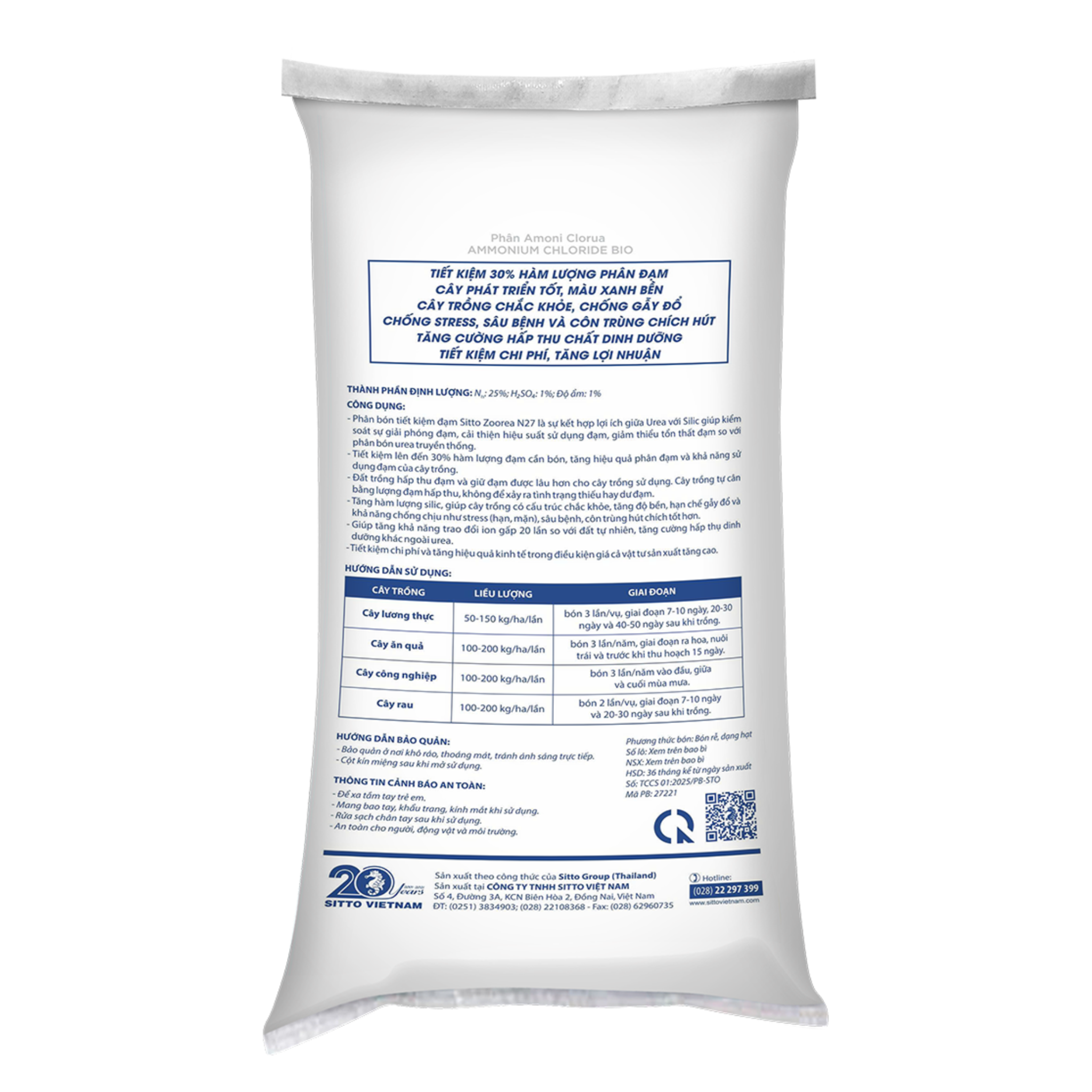  SITTO ZOOREA N27 (Bao 25kg) 