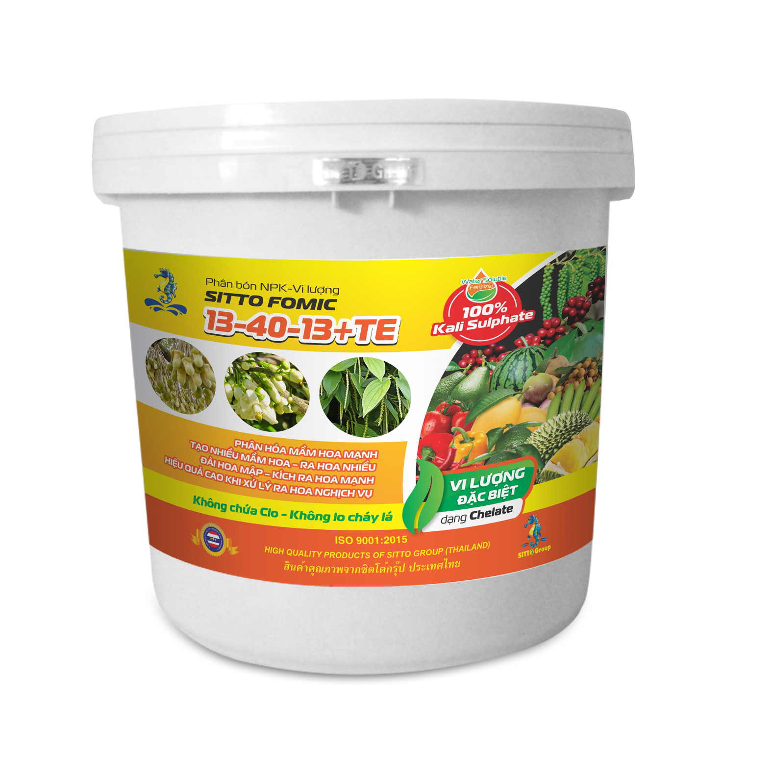  Phân bón NPK-Vi lượng SITTO FOMIC 13-40-13+TE (Xô 15kg) 