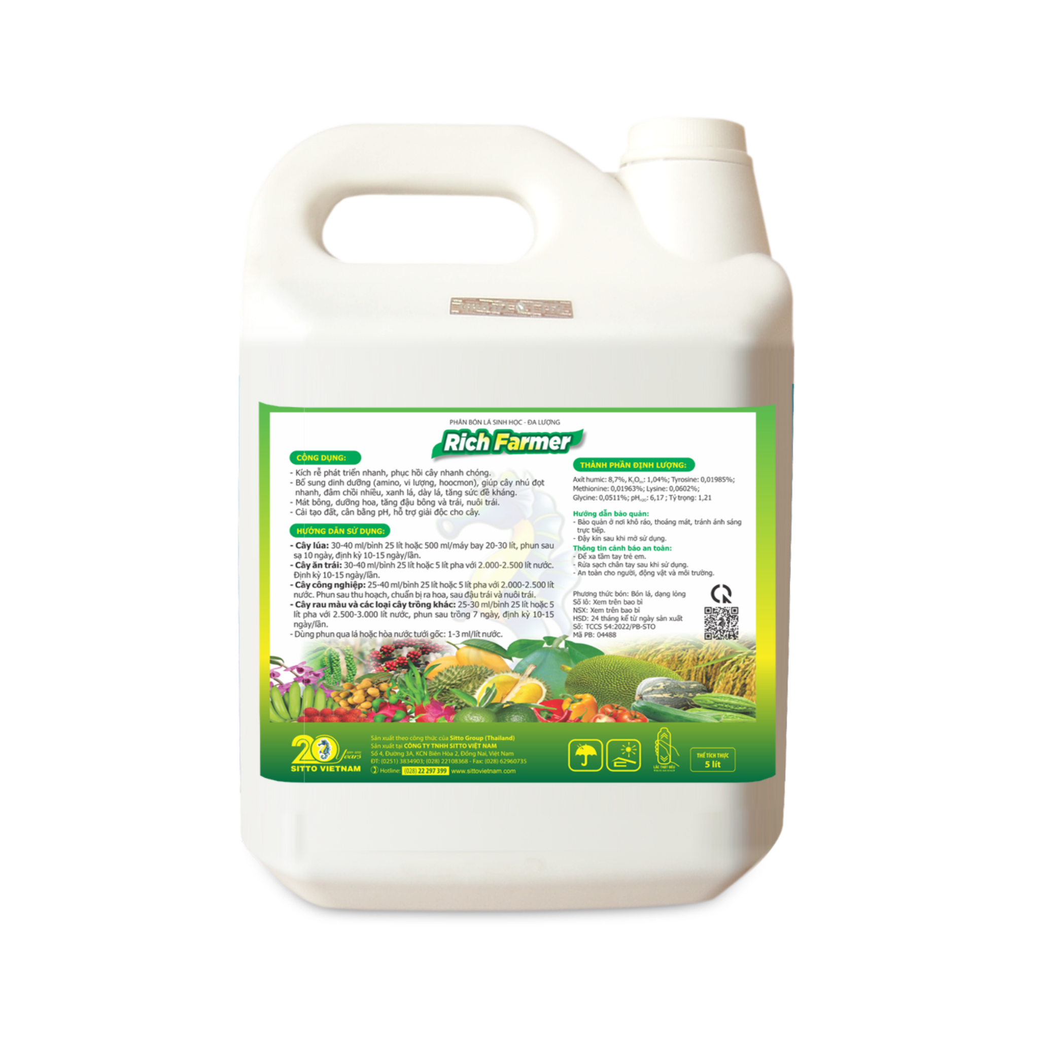  Phân bón lá RICH FARMER (Can 5L) 
