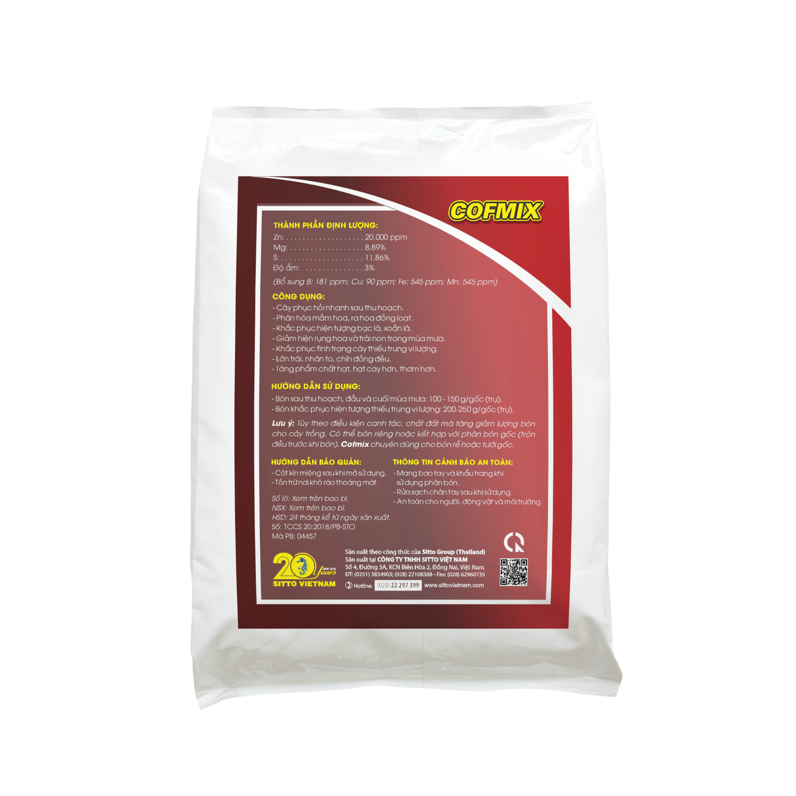  Phân bón lá SITTO-V COFMIX CÀ PHÊ-HỒ TIÊU (Gói 5kg) 