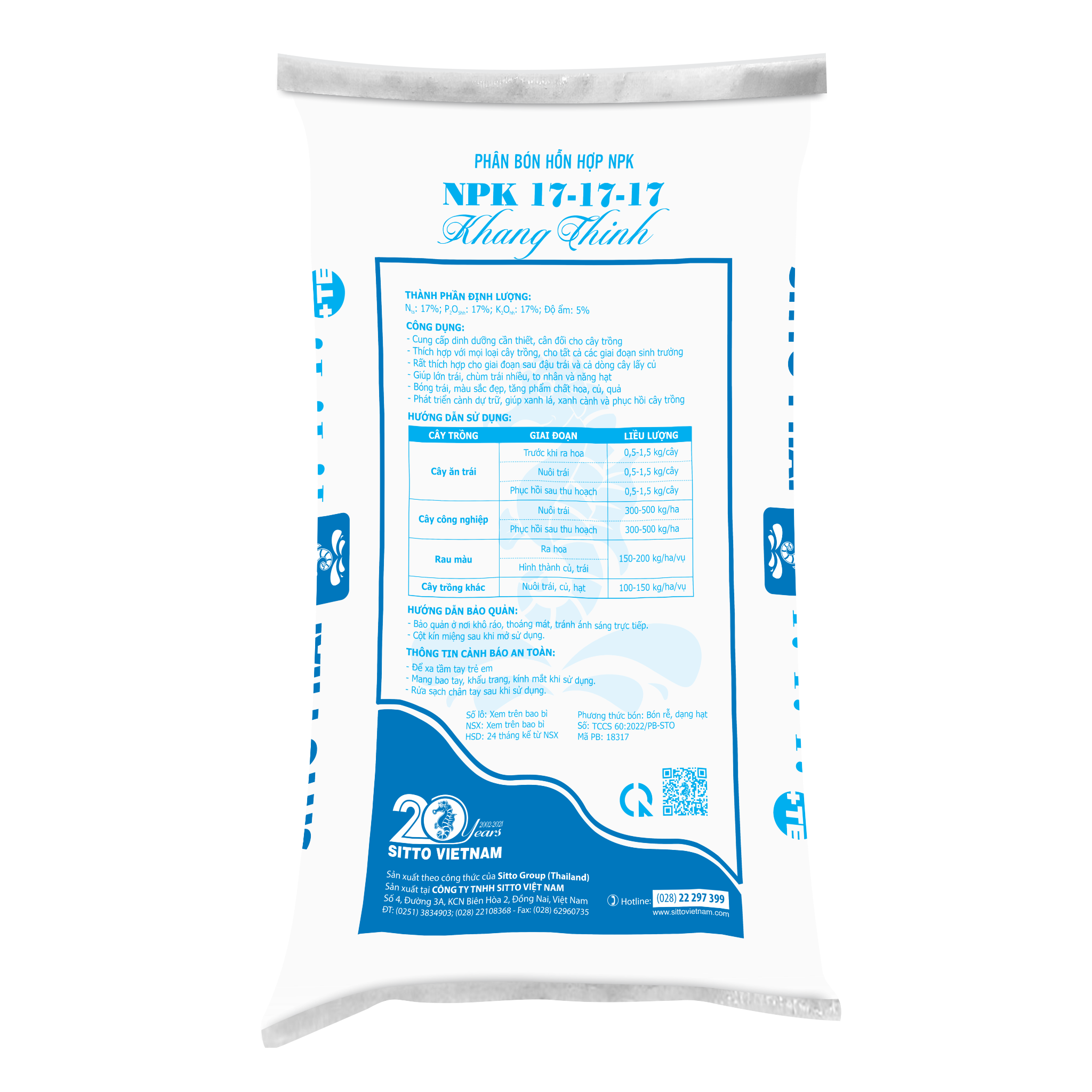  SITTO PHAT 17-17-17 MM (Bao 25kg) 