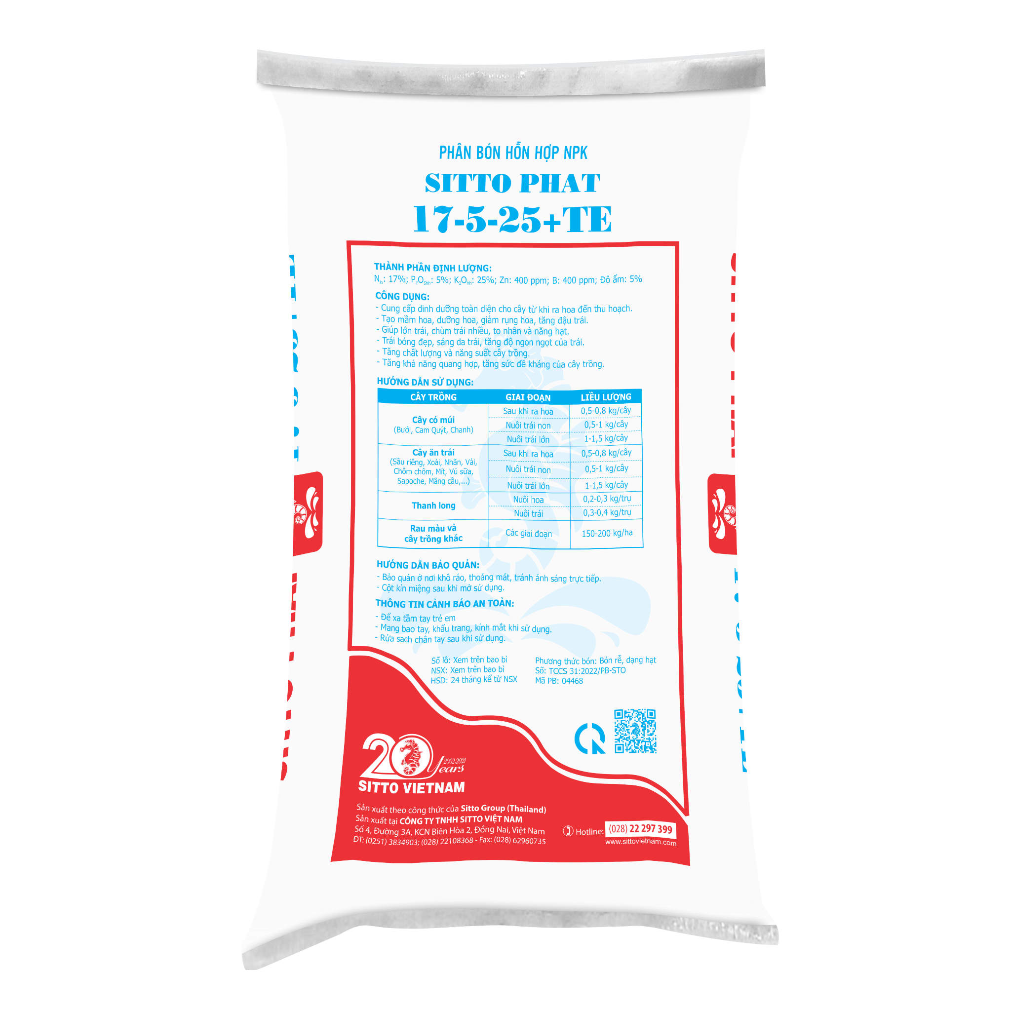  SITTO PHAT 17-5-25+TE MM (Bao 25kg) 