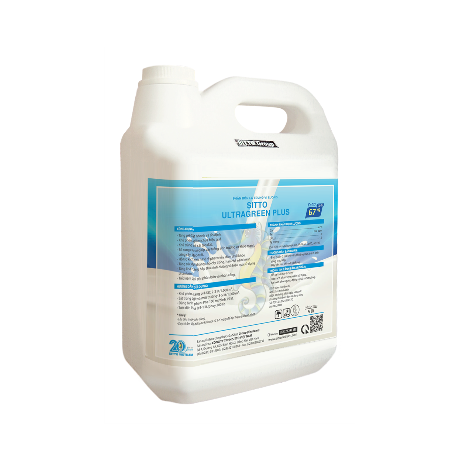  Phân bón lá Sitto CALCI MAX 4X (Can 5L) 