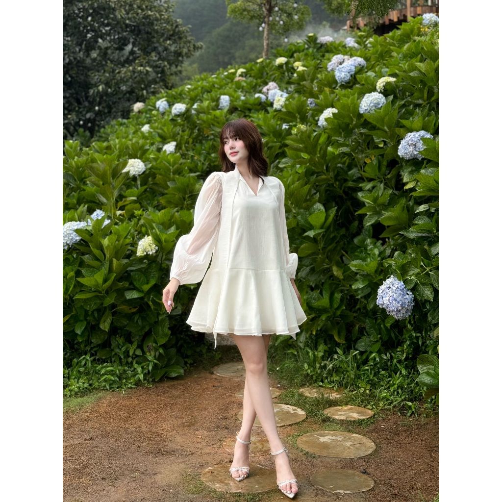 Đầm Nữ Tay Dài Phồng Freesize Babydoll Dễ Thương - VENCI DRESS - GOÛT DE JUN