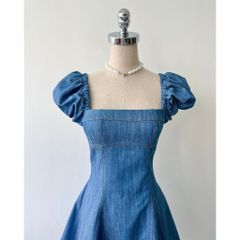 Đầm Nữ Tay Phồng Denim Nhẹ Nhàng Nữ Tính - VIA DRESS - Goût De Jun