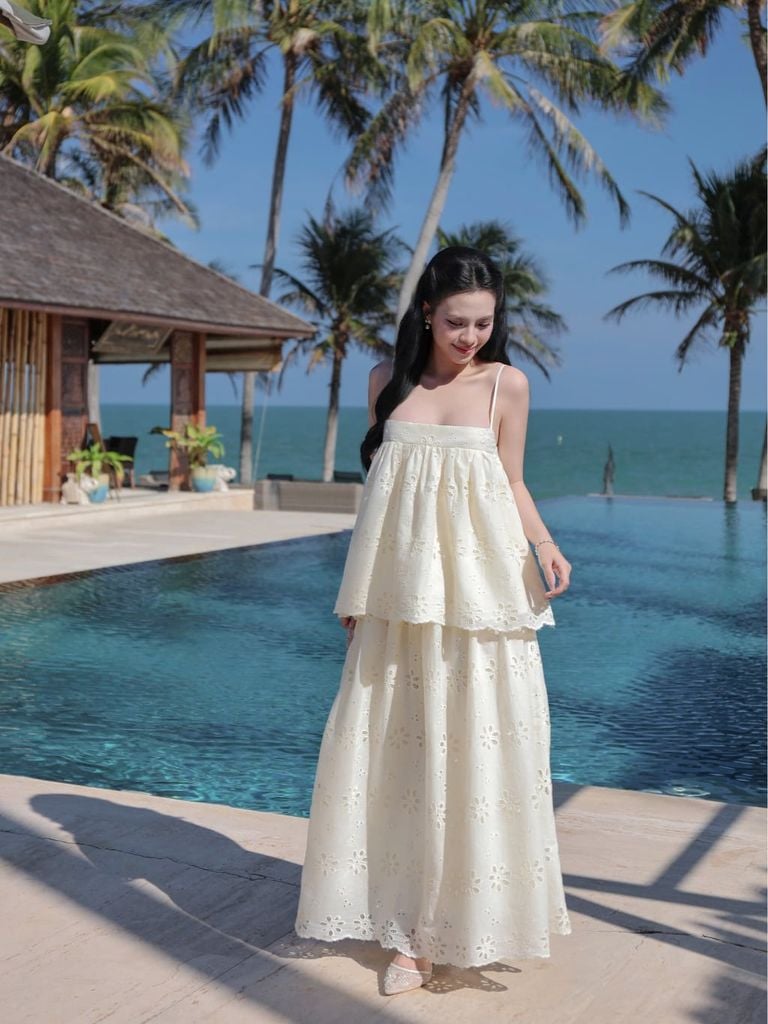 (BÁN LẺ) Set Nữ GRAZIE  2 Dây Vải Gấm Dịu Dàng Nữ Tính GOÛT DE JUN
