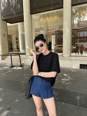 Áo Nữ Hoa Văn ZAYSID Tay Ngắn Mùa Hè Kèm Áo Bra GOÛT DE JUN