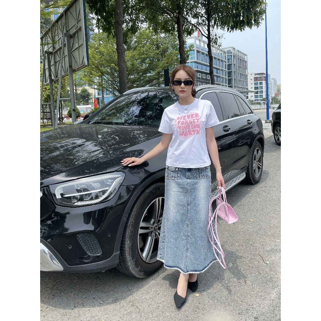 Goût De Jun - Áo Thun Baby Tee In Chữ Nổi - MINE TEE