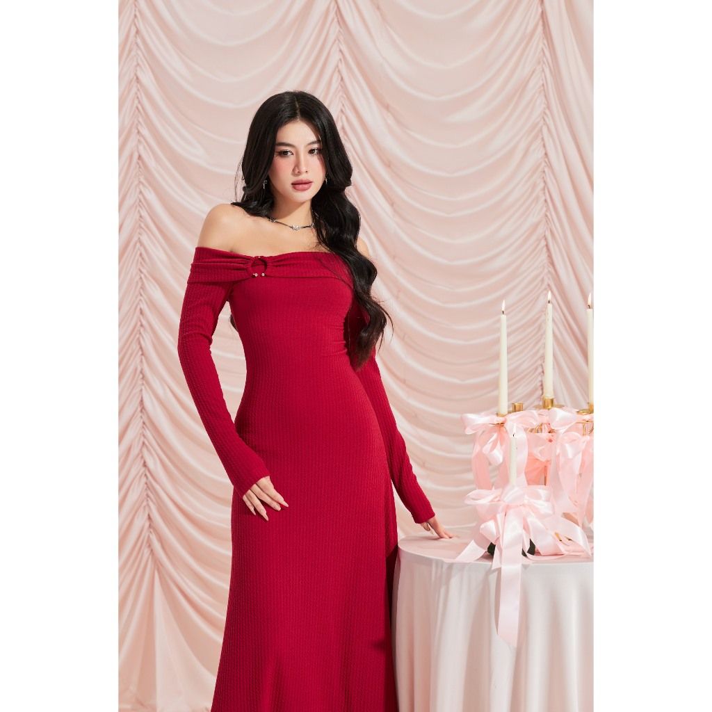 Đầm Body Nữ Trễ Vai Tôn Dáng Form Dài - RAZIN DRESS - GOÛT DE JUN