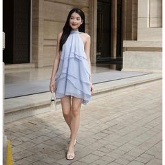 Đầm Nữ Freesize Mùa Hè Cổ Yếm Voan Tơ Xếp Tầng Dễ Thương -  AILEN - GOÛT DE JUN