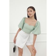 GOÛT DE JUN - Áo Croptop gợn sóng tay bồng - Gonie Top
