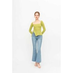 GOÛT DE JUN - Áo nữ body  tay dài thắt dây eo - Belia Top