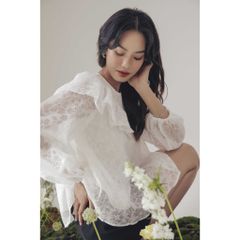 GOÛT DE JUN - Áo Babydoll Nữ Phối Cổ Bèo Tiểu Thư - JANIE TOP