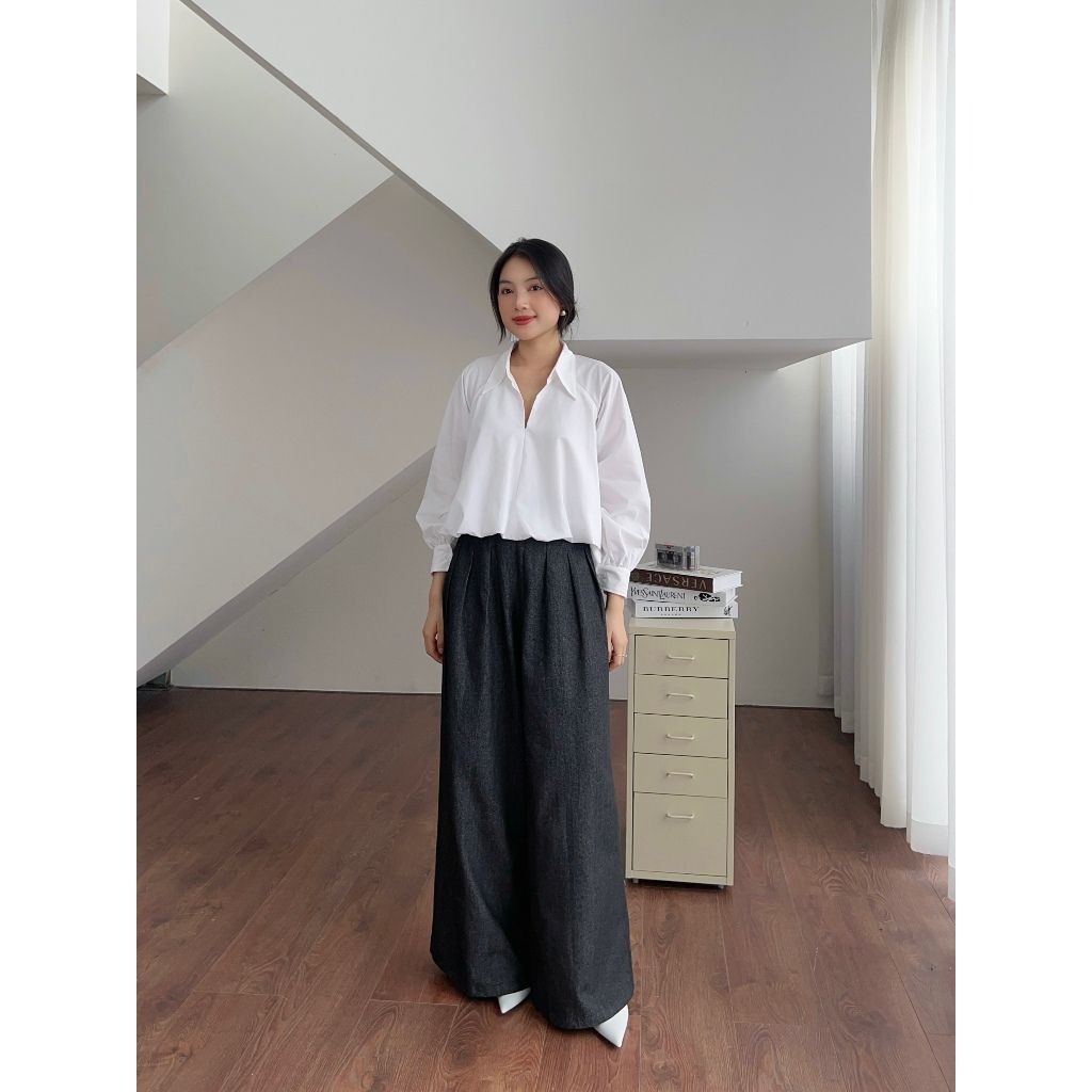 Áo Sơmi Nữ Công Sở Tay Dài Cách Điệu Thanh Lịch Dáng Bí -  FAYLIN TOP - GOÛT DE JUN
