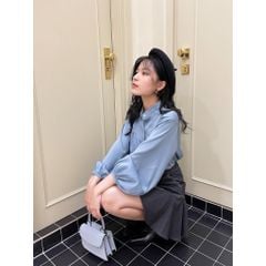 GOÛT DE JUN - Áo sơmi lụa cổ trụ may cách điệu - Tessa Shirt