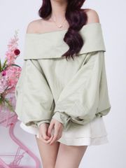 Áo Kiểu Tay Phồng Trễ Vai Trơn Form Babydoll - SULLY TOP - GOÛT DE JUN
