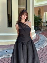Đầm Nữ CYONS DRESS Form Bí Lệch Vai Dự Tiệc Sang Chảnh GOUT DE JUN