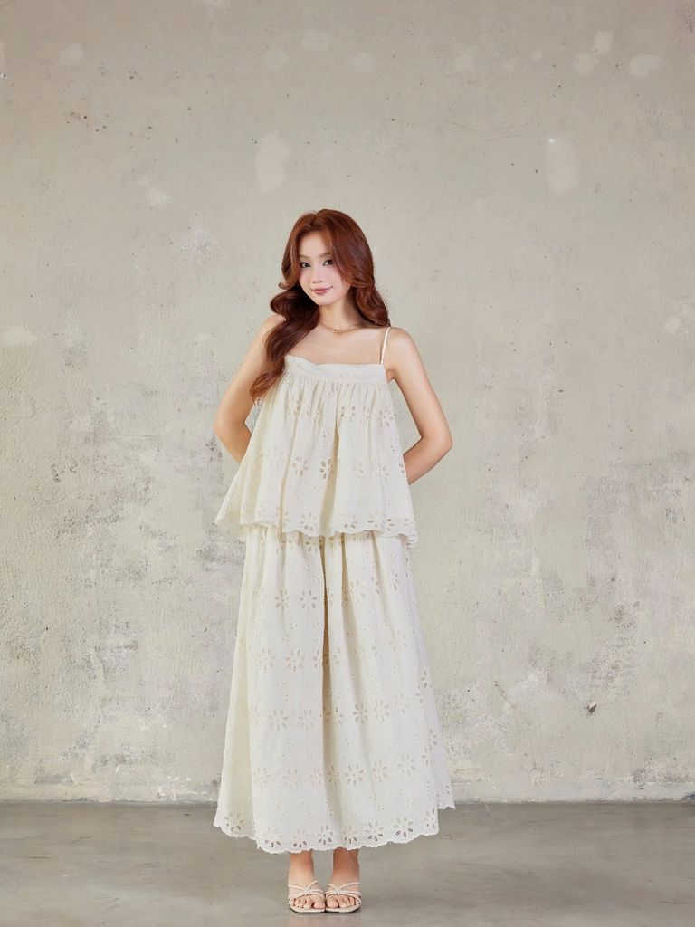 (BÁN LẺ) Set Nữ GRAZIE  2 Dây Vải Gấm Dịu Dàng Nữ Tính GOÛT DE JUN