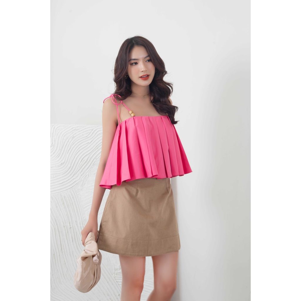 GOÛT DE JUN - Áo croptop nữ hai dây xếp ly - MARIS TOP