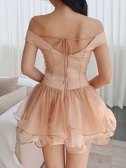 Đầm Nữ TIMIE Chiết Eo Dáng Xòe Sang Trọng GOÛT DE JUN